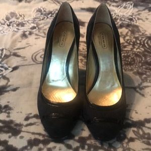 Coach Size 8 Black  wedges. Never been worn.